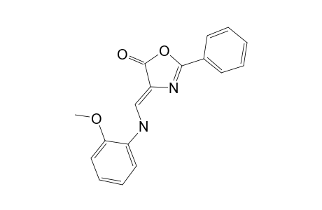 Oxazol-5(4H)-one, 4-(2-methoxyphenylamino)methylene-2-phenyl-