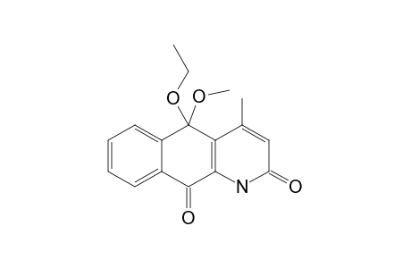 SAPROSMINE-B;5-ETHOXY-5-METHOXY-4-METHYL-BENZO-[G]-QUINOLINE-2,10(1H,5H)-DIONE