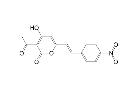 2H-Pyran-2-one, 3-acetyl-4-hydroxy-6-[2-(4-nitrophenyl)ethenyl]-, (E)-