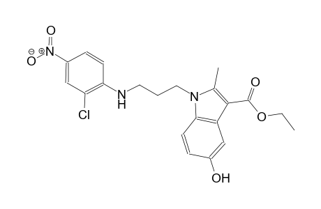 1H-indole-3-carboxylic acid, 1-[3-[(2-chloro-4-nitrophenyl)amino]propyl]-5-hydroxy-2-methyl-, ethyl ester