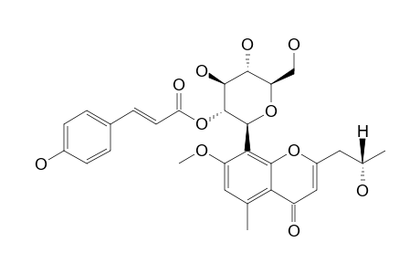 ISOALOERESIN-D;8-C-BETA-D-[2'-O-(E)-PARA-COUMAROYL]-GLUCOPYRANOSYL-2-[(S)-2-HYDROXY]-PROPYL-7-METHOXY-5-METHYLCHROMONE