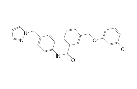 3-[(3-chlorophenoxy)methyl]-N-[4-(1H-pyrazol-1-ylmethyl)phenyl]benzamide