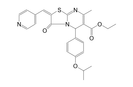 ethyl (2E)-5-(4-isopropoxyphenyl)-7-methyl-3-oxo-2-(4-pyridinylmethylene)-2,3-dihydro-5H-[1,3]thiazolo[3,2-a]pyrimidine-6-carboxylate
