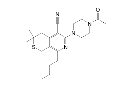 1H-Thiopyrano[3,4-c]pyridine-5-carbonitrile, 3,4-dihydro-6-(4-acetyl-1-piperazinyl)-8-butyl-3,3-dimethyl-