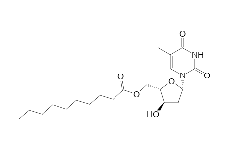 1-Thymine-2-deoxy-.beta.-D-ribofuranos-5-yl Decanoate