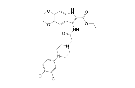 ethyl 3-({[4-(3,4-dichlorophenyl)-1-piperazinyl]acetyl}amino)-5,6-dimethoxy-1H-indole-2-carboxylate