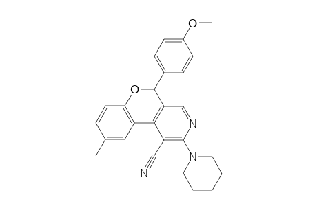 5-(4'-Methoxyphenyl)-9-methyl-2-piperidino-5H-chromeno[3,4-c]pyridine-1-carbonitrile