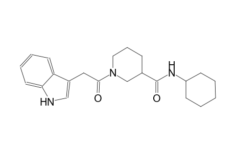 3-piperidinecarboxamide, N-cyclohexyl-1-(1H-indol-3-ylacetyl)-