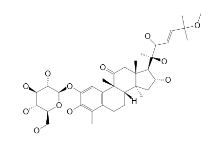 ANDIROBICIN-A-GLUCOSIDE;29-NOR-1,2,3,4,5,10-DEHYDRO-25-METHOXY-2-O-BETA-D-GLUCOPYRANOSYL-3,16-ALPHA,20R,22-XI-TETRAHYDROXY-11-OXOCUCURBIT-23-ENE