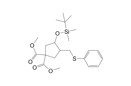 3-(tert-Butyldimethylsilanyloxy)-4-phenylsulfanylmethylcyclopentane-1,1-dicarboxylic acid dimethyl ester