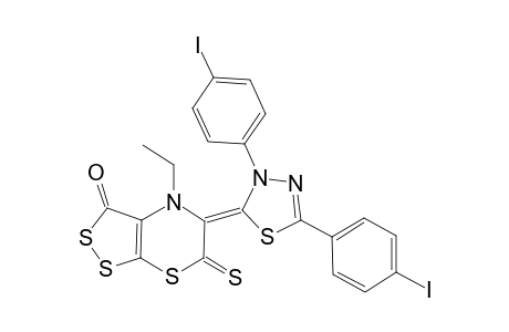 (E)-4-ETHYL-3-OXO-5-[3,5-DI-(4-IODOPHENYL)-[1,3,4]-THIADIAZOL-2-YLIDENYL]-[1,2]-DITHIOLO-[3,4-B]-[1,4]-THIAZINE-6-THIONE