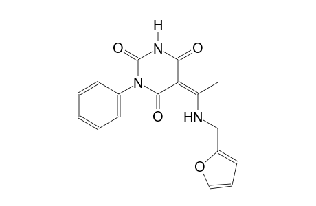 (5Z)-5-{1-[(2-furylmethyl)amino]ethylidene}-1-phenyl-2,4,6(1H,3H,5H)-pyrimidinetrione
