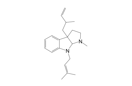 1-Methyl-3a-(2-methyl-3-buten-2-yl)-8-(3-methyl-2-buten-1-yl)-1,2,3,3a,8,8a-hexahydropyrrolo[2,3-b]indole Debromoflustramine A