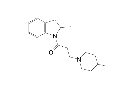 1H-Indole, 2,3-dihydro-2-methyl-1-[3-(4-methyl-1-piperidinyl)-1-oxopropyl]-