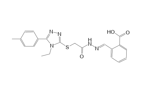 2-{(E)-[({[4-ethyl-5-(4-methylphenyl)-4H-1,2,4-triazol-3-yl]sulfanyl}acetyl)hydrazono]methyl}benzoic acid