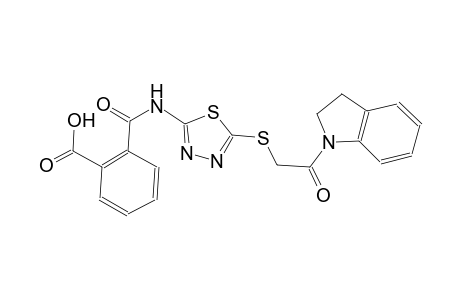 2-{[(5-{[2-(2,3-dihydro-1H-indol-1-yl)-2-oxoethyl]sulfanyl}-1,3,4-thiadiazol-2-yl)amino]carbonyl}benzoic acid