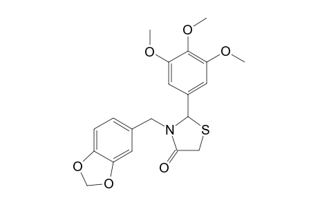 (+/-)-3-((Benzo[d][1,3]dioxol-6-yl)methyl)-2-(3,4,5-trimethoxyphenyl)thiazolidin-4-one