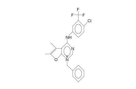 N-(4-Chloro-3-trifluoromethyl-phenyl)-1-benzyl-5,6-dimethyl-furo(2,3-D)pyrimidin-4-amine cation