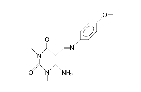 2,4(1H,3H)-Pyrimidinedione, 6-amino-1,3-dimethyl-5-[[(4-methoxyphenyl)imino]methyl]-