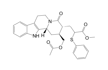 17-Norcorynan-18-carboxylic acid, 16-(acetyloxy)-21-oxo-18-(phenylthio)-, methyl ester, (15.beta.)-(.+-.)-