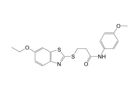 3-[(6-ethoxy-1,3-benzothiazol-2-yl)sulfanyl]-N-(4-methoxyphenyl)propanamide