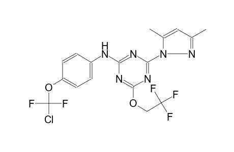 N-{4-[chloro(difluoro)methoxy]phenyl}-4-(3,5-dimethyl-1H-pyrazol-1-yl)-6-(2,2,2-trifluoroethoxy)-1,3,5-triazin-2-amine
