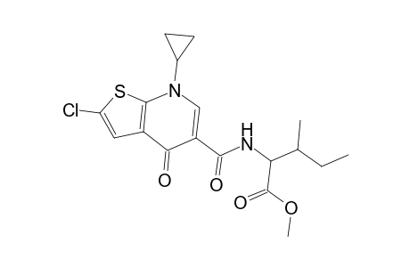 Methyl 2-{[(2-chloro-7-cyclopropyl-4-oxo-4,7-dihydrothieno[2,3-b]pyridin-5-yl)carbonyl]amino}-3-methylpentanoate