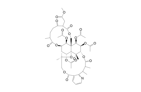 TRIPTONINE-A;7,11-[1'-[(METHOXY-CARBONYL)-METHYL]-5-METHYL-2'-OXO-PENTANE-1',5'-DI-CARBOXYLIC-ACID]-DI-CARBO-LACTONE-7-DE-OXO-11-DE-ACETOXY-EVONINE