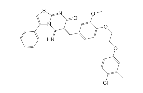 7H-thiazolo[3,2-a]pyrimidin-7-one, 6-[[4-[2-(4-chloro-3-methylphenoxy)ethoxy]-3-methoxyphenyl]methylene]-5,6-dihydro-5-imino-3-phenyl-, (6Z)-