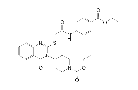 1-piperidinecarboxylic acid, 4-(2-[[2-[[4-(ethoxycarbonyl)phenyl]amino]-2-oxoethyl]thio]-4-oxo-3(4H)-quinazolinyl)-, ethyl ester