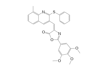 5(4H)-oxazolone, 4-[[8-methyl-2-(phenylthio)-3-quinolinyl]methylene]-2-(3,4,5-trimethoxyphenyl)-, (4E)-
