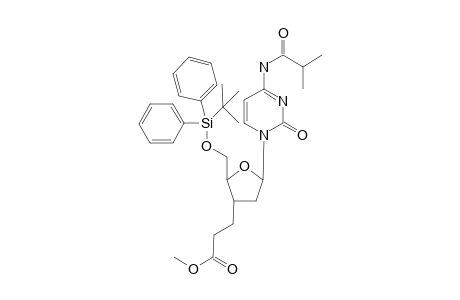 1-[(5'-o-T-Butyldiphenyl)silyl]-3-(2''-methoxycarbonyl)ethyl-2,3-dideoxy-.beta.-D-erythro-pentofuranosyl-N(4)-isobutyrylcytosine