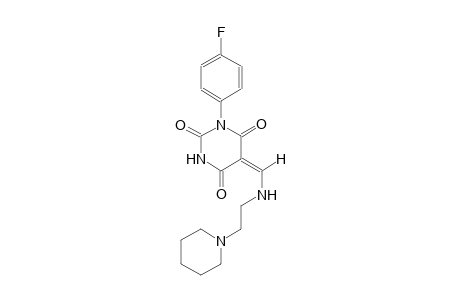 (5E)-1-(4-fluorophenyl)-5-({[2-(1-piperidinyl)ethyl]amino}methylene)-2,4,6(1H,3H,5H)-pyrimidinetrione