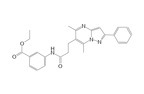 benzoic acid, 3-[[3-(5,7-dimethyl-2-phenylpyrazolo[1,5-a]pyrimidin-6-yl)-1-oxopropyl]amino]-, ethyl ester