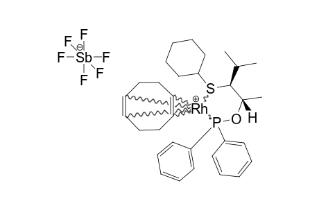 (((1R,2R)-1,3-DIMETHYL-2-CYCLOHEXYLTHIOBUTOXY)-DIPHENYLPHOSPHINE)-(1,5-CYCLOOCTADIENE)-RHODIUM(I)-HEXAFLUOROANTIMONATE