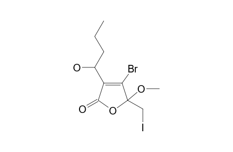 4-bromo-3-(1-hydroxybutyl)-5-(iodomethyl)-5-methoxyfuran-2-one