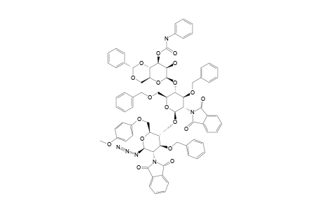 #14F;4,6-O-BENZYLIDENE-3-(PHENYLCARBAMOYL)-BETA-D-MANNOPYRANOSYL-(1->4)-3,6-DI-O-BENZYL-2-DEOXY-2-PHTHALIMIDO-BETA-D-GLUCOPYRANOSYL-(1->4)-3-O-BENZYL-2-DEOXY-6