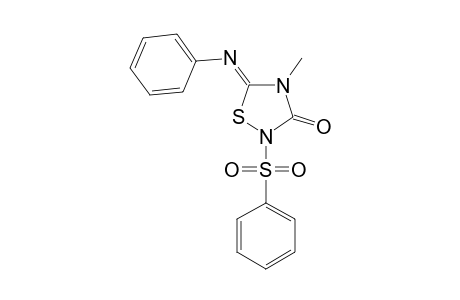 4-METHYL-5-PHENYLIMINO-2-PHENYLSULFONYL-1,2,4-THIADIAZOLIDINE-3-ONE