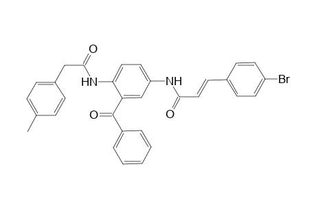 (E)-3-(4-bromophenyl)-N-[4-[2-(4-methylphenyl)ethanoylamino]-3-(phenylcarbonyl)phenyl]prop-2-enamide