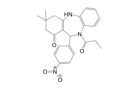 3,3-dimethyl-11-(4-nitrophenyl)-10-propionyl-2,3,4,5,10,11-hexahydro-1H-dibenzo[b,e][1,4]diazepin-1-one