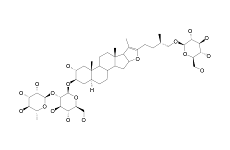 TUBEROSIDE-A;26-O-BETA-D-GLUCOPYRANOSYL-(25S)-5-ALPHA-FUROST-20(22)-ENE-2-ALPHA,3-BETA,26-TRIOL-3-O-ALPHA-L-RHAMNOPYRANOSYL-(1->2)-O-BETA-D-GLUCOPY