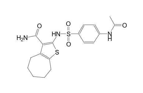 2-({[4-(acetylamino)phenyl]sulfonyl}amino)-5,6,7,8-tetrahydro-4H-cyclohepta[b]thiophene-3-carboxamide