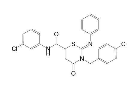 (2Z)-3-(4-chlorobenzyl)-N-(3-chlorophenyl)-4-oxo-2-(phenylimino)tetrahydro-2H-1,3-thiazine-6-carboxamide