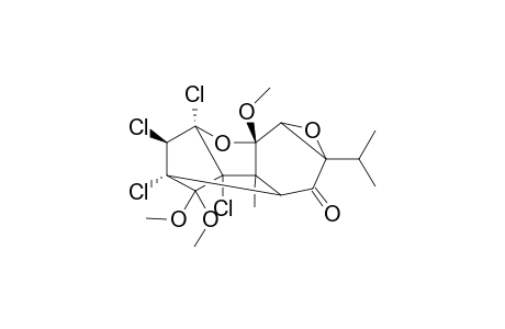 (1S*,3S*,4R*,5S*,6R*,8R*,9S*,11S*,13R*)-3,4,5,7-Tetrachloro-11-isopropyl-1,6,6-trimethoxy-8-methyl-2,12-dioxapentacyclo[6.5.0.0(3,7).0(5,9).0(11,13)]dodecan-10-one