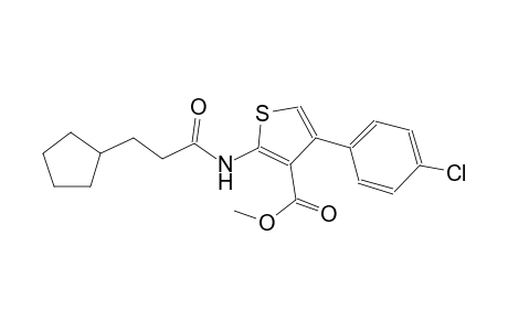 methyl 4-(4-chlorophenyl)-2-[(3-cyclopentylpropanoyl)amino]-3-thiophenecarboxylate