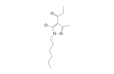 1-(N-HEXYL)-3-METHYL-4-PROPIONYLPYRAZOL-5-OL