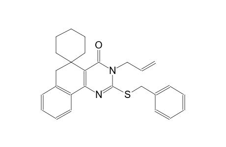 3-allyl-2-(benzylthio)-3H-spiro[benzo[h]quinazoline-5,1'-cyclohexan]-4(6H)-one