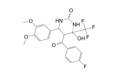 2(1H)-pyrimidinone, 6-(3,4-dimethoxyphenyl)-5-(4-fluorobenzoyl)tetrahydro-4-hydroxy-4-(trifluoromethyl)-