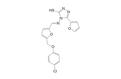 4-[((E)-{5-[(4-chlorophenoxy)methyl]-2-furyl}methylidene)amino]-5-(2-furyl)-4H-1,2,4-triazole-3-thiol