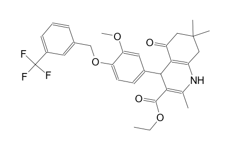ethyl 4-(3-methoxy-4-{[3-(trifluoromethyl)benzyl]oxy}phenyl)-2,7,7-trimethyl-5-oxo-1,4,5,6,7,8-hexahydro-3-quinolinecarboxylate